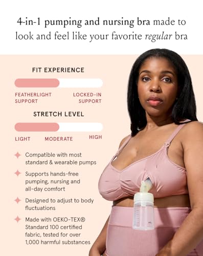Bodily Do Anything Nursing Bra for Breastfeeding & Hands-Free Pumping - color: Dusk, size: X-Large