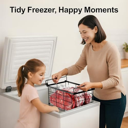 iSPECLE Freezer Organizer - Large Baskets for 5 to 7 Cu.Ft Freezer, 4 Pack - color: 4-Pack Black