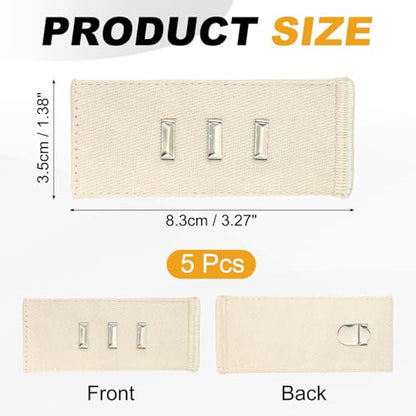 MECCANIXITY 5pcs Light Apricot Pants Waist Button Extenders for Women 3.3" - color: Light Apricot, size: 3.3"