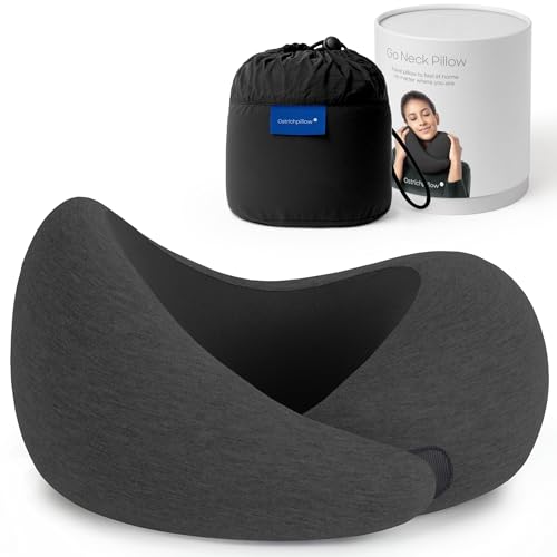Ostrichpillow GO Travel Pillow, 360° Memory Foam Support, Soft & Washable - color: Dark Night