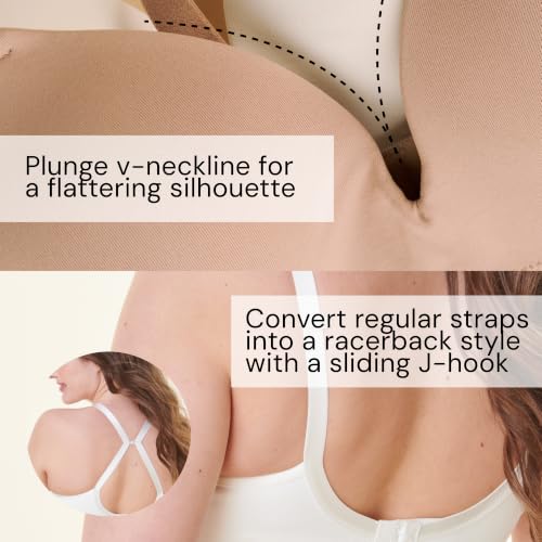 Bravado Designs Plunge T-Shirt Maternity & Nursing Bra - color: Lily White, size: Medium