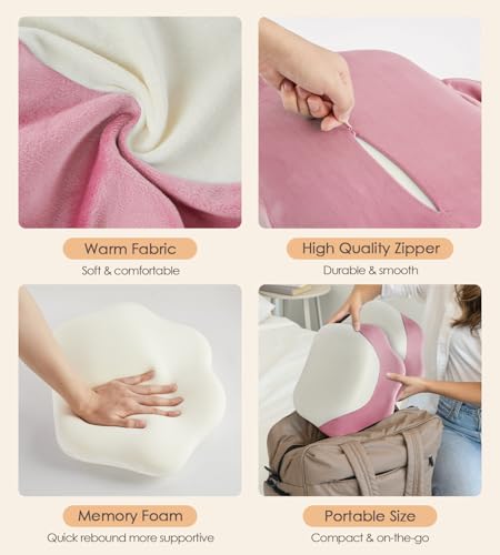 DONAMA Pillow for Sleeping Memory Foam Pregnancy Pillow for Side Sleepers - color: Pink