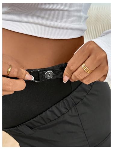 MakeMeChic Women's Maternity Cargo Pants High Waisted Wide Leg Trousers - color: Black, size: Small