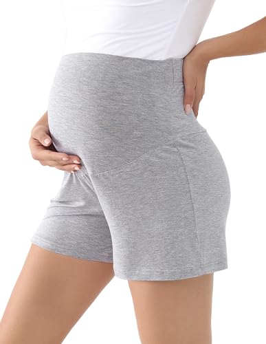 Viscose from Bamboo Maternity Summer Lounge Pajama Shorts - color: Grey, size: X-Large