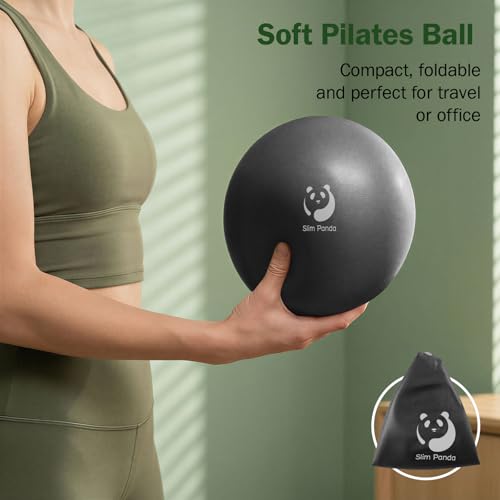 Slim Panda Pilates Ball 9 Inch Anti-Burst Small Exercise Ball - color: Black