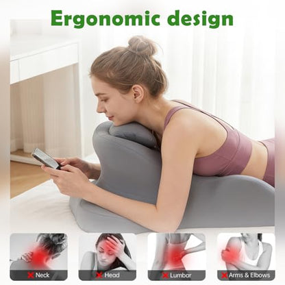 RSN Ergonomic Foam Wedge Pillow, 27° Angled Support for Neck and Waist, Multi-Position Support Pillow (Gray) - color: Gray