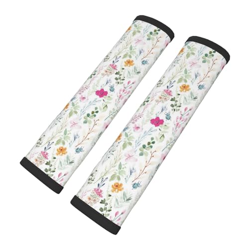 Watercolor Floral 2PCS Car Seat Belt Cover Pad, Comfortable Soft Seatbelt Shoulder & Neck Protection Cushion, Car Accessories Interior,Cars Seat Strap Pads Decor Fit for Cars Trucks Backpack - color: Watercolor Floral