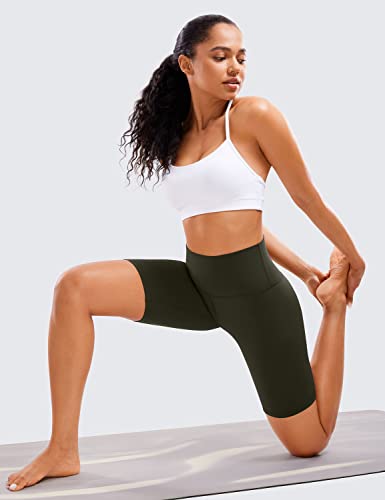CRZ YOGA Butterluxe Biker Shorts 8" - color: Olive Green, size: X-Large