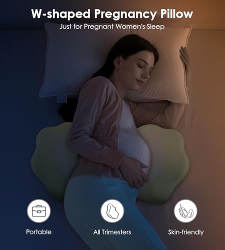 DONAMA Memory Foam Pregnancy Pillow for Sleeping, Cooling Maternity Pillow - color: Green