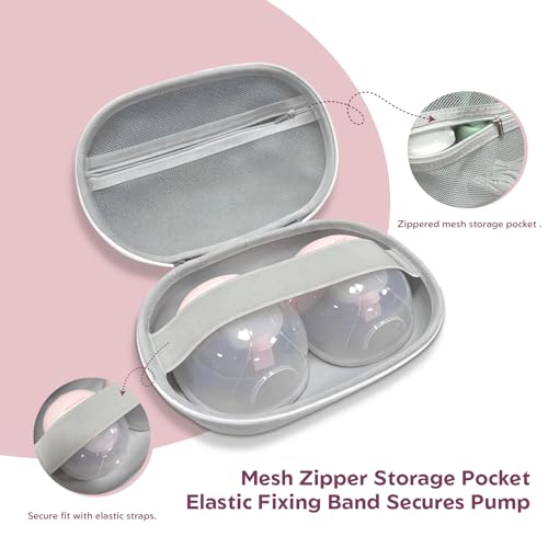 MomMed Breast Pump Carrying Case, Hard Shell Protective Storage Bag for MomMed Wearable Pumps & Cozy, Water-Resistant & Portable Breast Pump Case with Interior Strap