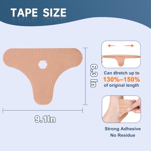 Precut Kinesiology Tape for Ankle, 20 Pcs, Beige - color: Beige