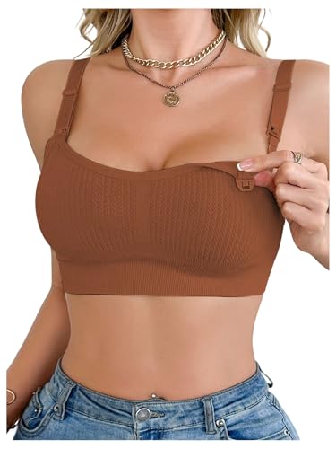 SHENHE Women's Nursing Bra Maternity Breastfeeding Bra Comfy Seamless Pregnancy Sleep Bralette - size: Medium