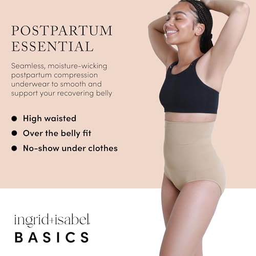 Ingrid & Isabel Basics - Postpartum Compression Underwear for Recovery - color: Nude, size: Large