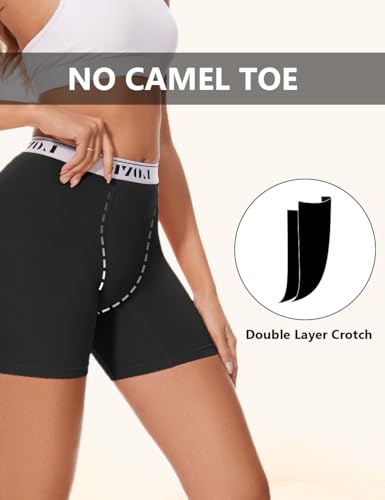 Molasus Womens Boxer Briefs High Waisted Modal Boy Shorts Underwear(Regular&Plus Size) - color: Black, size: 4X-Large