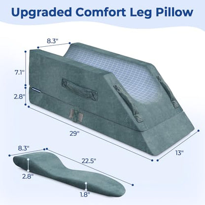 KingPavonini 4-Height Adjustable Leg Elevation Pillow, Single Leg, Grey - color: Grey, size: Single Leg (Upgraded)