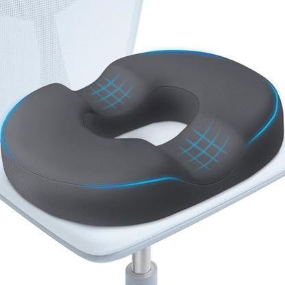BlissTrends Donut Pillow Seat Cushion, Memory Foam Lifting Cushions(Gray) - color: Grey, size: Large