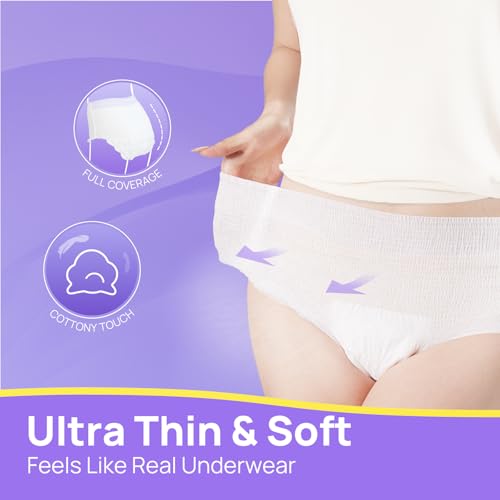 SUNKISS Ultra Thin Incontinence Underwear for Women, Unscented, S/M, 80 Ct - size: Small/Medium (80 Count)