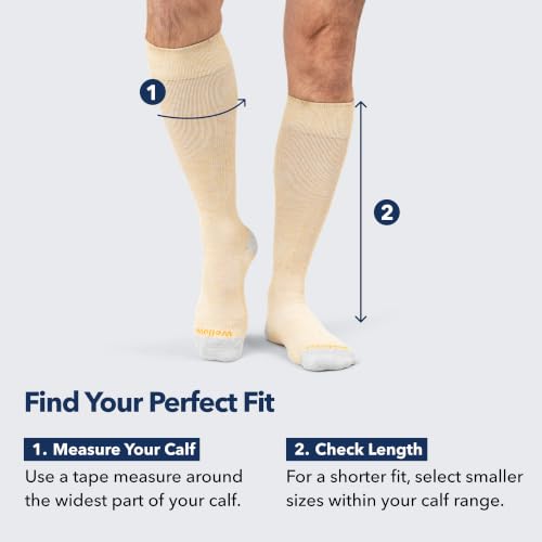 Wellow Knee High Compression Socks for Men & Women, 18–25 mmHg - color: Black - Twist, size: Medium