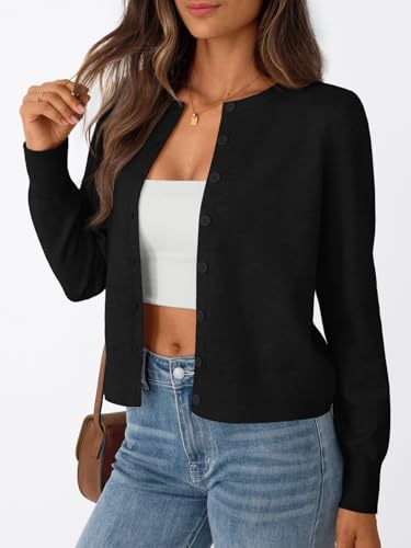 Trendy Queen Women's Lightweight Knit Cardigan - color: Black, size: Small