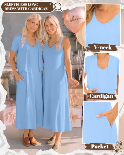 2 Piece Maternity Dress Outfits Set - color: Blue, size: XX-Large