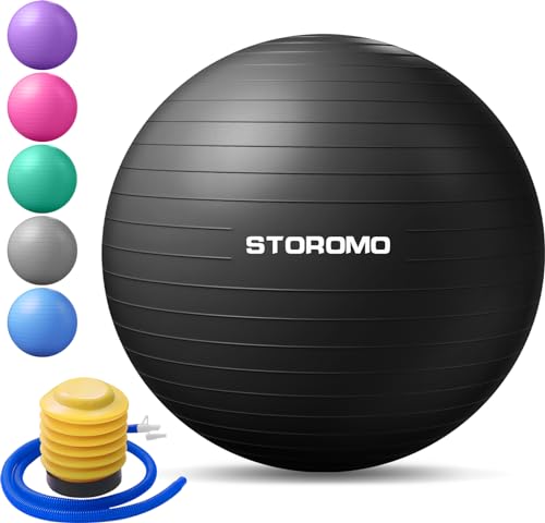 Anti-Burst Pregnancy Exercise Ball – High Weight Capacity Stability Ball for Yoga, Pilates & Labor Support, Eco-Friendly PVC Fitness Ball for Moms, Includes Pump (45cm-95cm) - color: Black, size: 45 cm