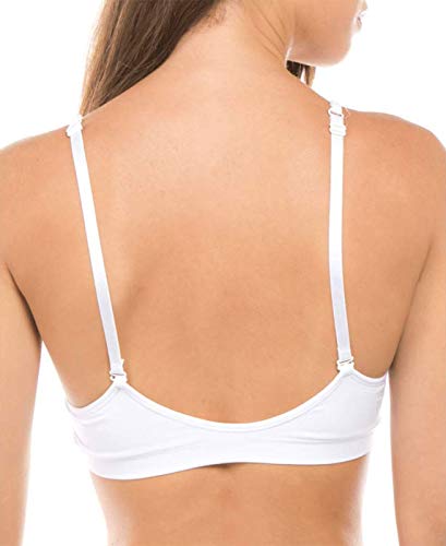 Anemone Basic V-Neck Seamless Bralette - color: 1pc: White