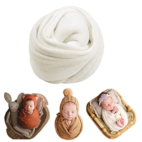 Coberllus Newborn Baby Photography Props Stretch Swaddle Wrap - color: White