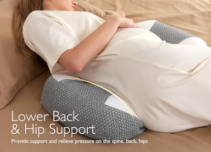Momcozy Portable Pregnancy Pillow - Adjustable W Shaped Maternity Pillow - size: Plus Size