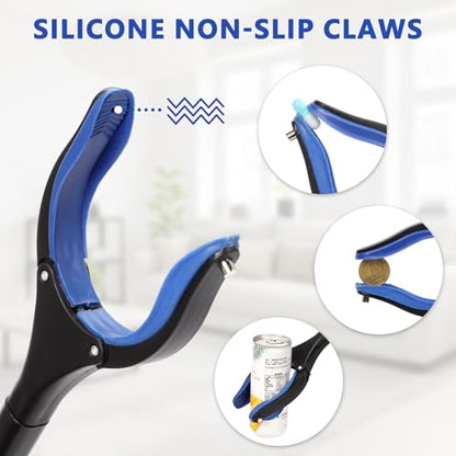 2-Pack Grabber Reacher Tool, 36" Foldable Trash Picker Upper - color: Blue