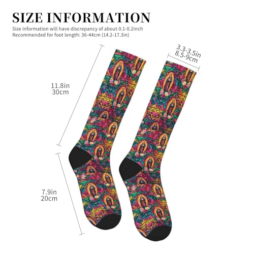 Compression Socks Knee High Support Stockings Women Men - color: Virgin Mary Religious