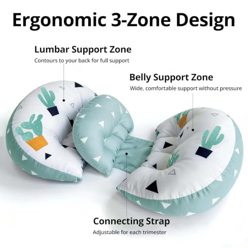 Adjustable Cotton Pregnancy Wedge Body Pillow, Maternity Pillow for Moms