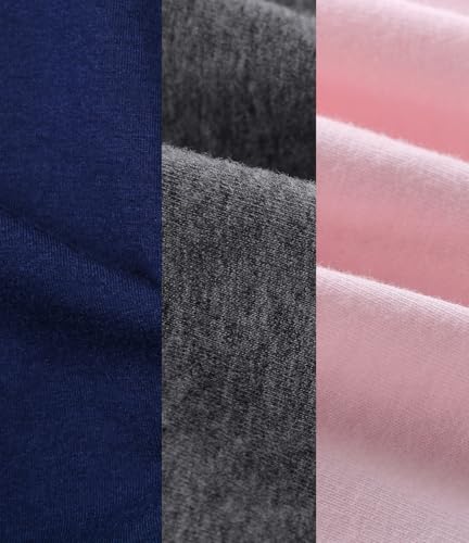 CAKYE 3 Pack Maternity Nursing Sleep Bra Breastfeeding Cotton Bralette - color: Deep Grey/Navy/Pink, size: Large
