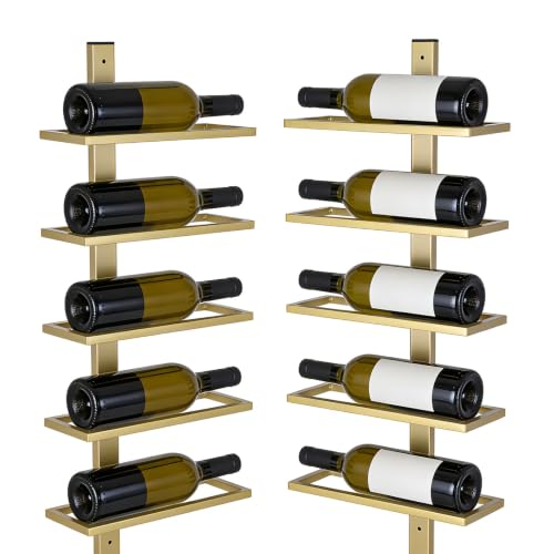 5-Pack 59inch Bar Liquor Bottle Display Shelf Holds 60 Bottles Wall Mount Wine Rack Wine Storage Organizer Display Holder for Kitchen Home Bar Cafe