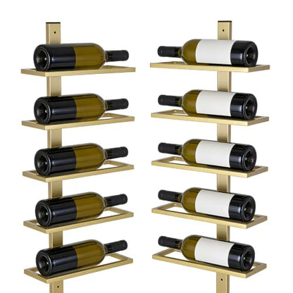 5-Pack 59inch Bar Liquor Bottle Display Shelf Holds 60 Bottles Wall Mount Wine Rack Wine Storage Organizer Display Holder for Kitchen Home Bar Cafe