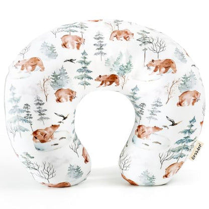 GRSSDER Nursing Pillow Cover, Stretchy Soft Minky Fabric Covers, Fit Most Nursing Support Pillows for Breastfeeding, Comfortable Safe Pillow Cover, Stylish Cute Bear Pattern - color: Cute Bear