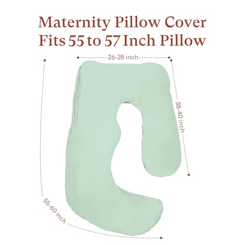 Maternity Pillow Cover ONLY Compatible with Momcozy Pregnancy Pillow (2 Pack Covers-Pillow NOT Included) - color: Mix Grey&grey Mini Grid