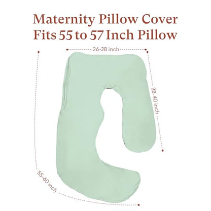 Maternity Pillow Cover ONLY Compatible with Momcozy Pregnancy Pillow (2 Pack Covers-Pillow NOT Included) - color: Mix Grey&grey Mini Grid