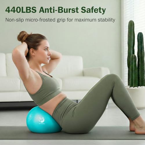 Slim Panda Pilates Ball 9 Inch Anti-Burst Small Exercise Ball - color: Lake Blue