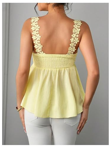 MakeMeChic Women's Maternity Blouse Bow Floral Lace Backless Sleeveless Shirred Boho Pregnancy Peplum Tops - size: Small
