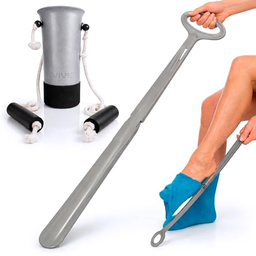 Vive Sock Aid Device for Seniors and Shoe Horn Kit - Sock Puller Aid Easy