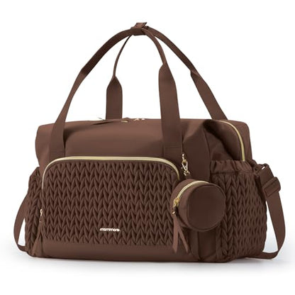 mommore Diaper Bag Tote Large Travel Baby Bag with Pacifier Case - color: Coffee