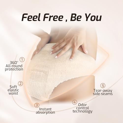 SUNKISS Women Daytime Incontinence Underwear, Large, Beige, 32 Count - size: Large