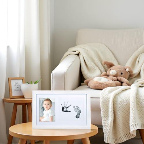 Little Pear Baby Print and Photo Keepsake Frame - color: White Babyprint Frame