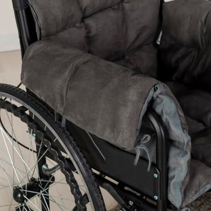 STONECREST Wheelchair Cushions, Supports Coccyx & Back, Microsuede Cover, Stay in Place, Fits 18" Wheelchair (Graphite) - color: Graphite