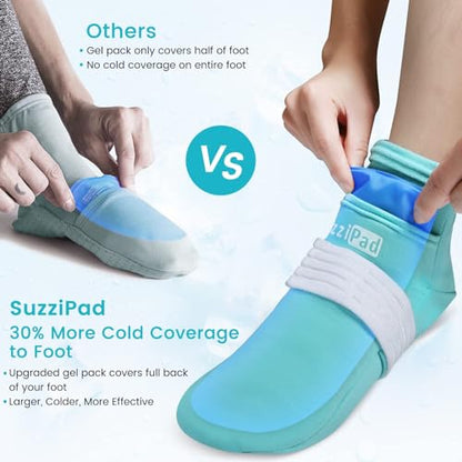 SuzziPad Cold Socks & Hands Ice Pack for Chemo Must Haves, Blue, XL - size: XL, style: Cold Therapy Socks and Gloves