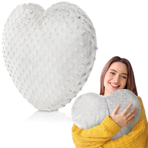 Briwooody Weighted Pillow Glass Bead Calming Body Pillows, White - color: White