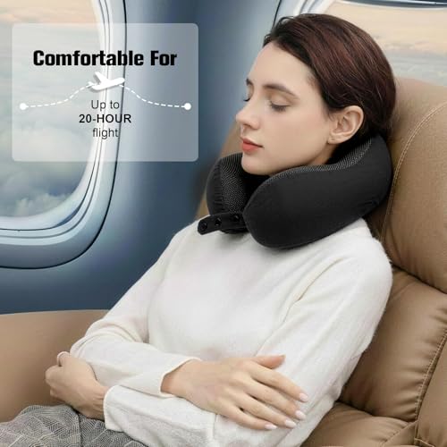 Cirorld Neck Pillow for Traveling, Travel Pillows for Airplanes Pure Black - color: Pure Black