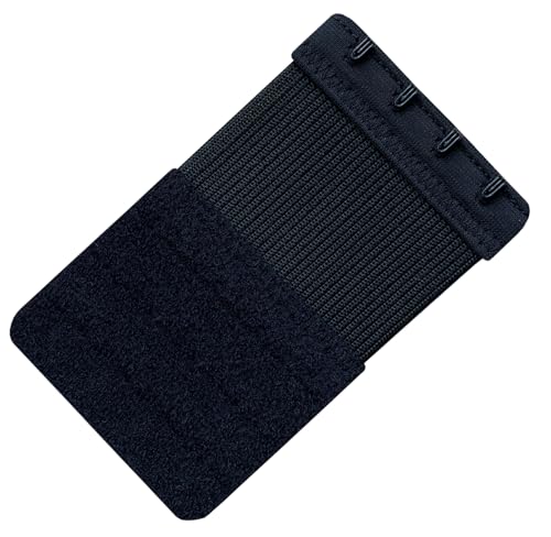 Women Pack of 3 Soft Comfortable 4 Hooks Bra Extender - color: Black, 1/2 Inch Spacing