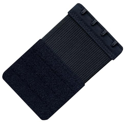 Women Pack of 3 Soft Comfortable 4 Hooks Bra Extender - color: Black, 1/2 Inch Spacing