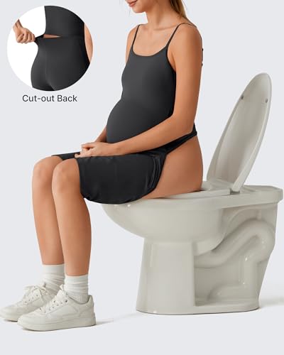 G4Free BareFeel Built in Bra Maternity Romper Smart Back Opening Jumpsuit - color: Black, size: X-Small